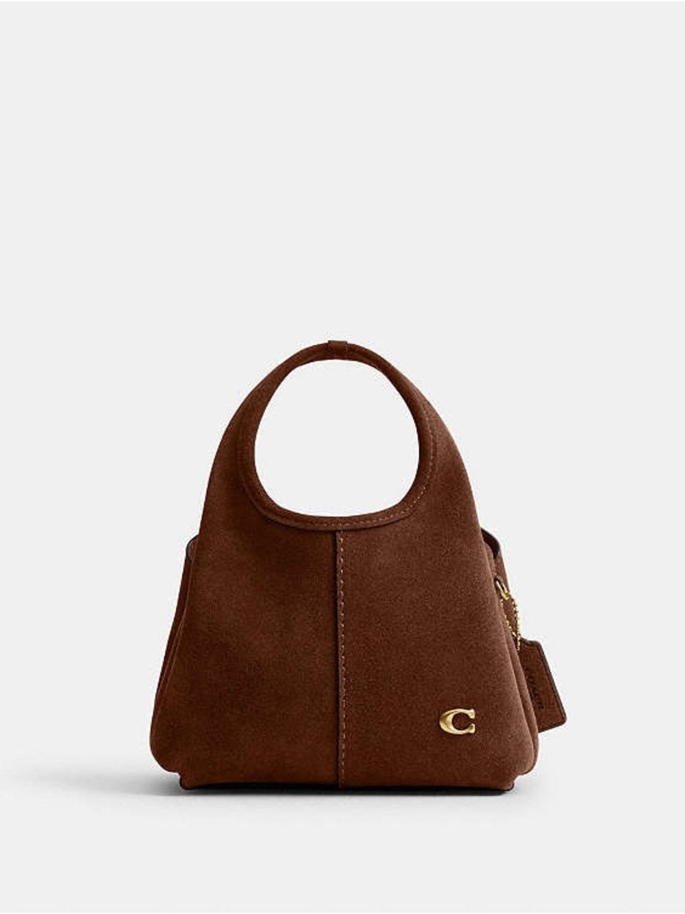 Coach Lana 19 Mini Suede Tote in Brown with Gold Hardware